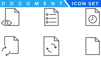 Poster - Document line icon set. Documents symbol collection. Different documents icons vector illustration