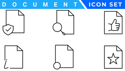 Poster - Document line icon set. Documents symbol collection. Different documents icons vector illustration