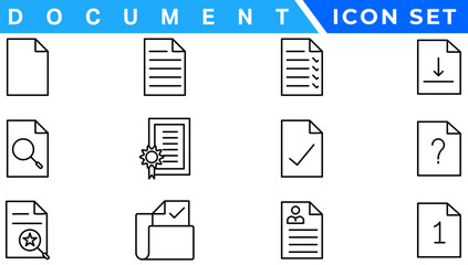 Poster - Document line icon set. Documents symbol collection. Different documents icons vector illustration