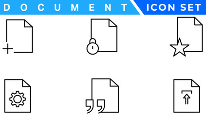 Poster - Document line icon set. Documents symbol collection. Different documents icons vector illustration