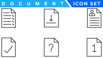 Poster - Document line icon set. Documents symbol collection. Different documents icons vector illustration