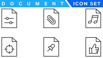 Poster - Document line icon set. Documents symbol collection. Different documents icons vector illustration