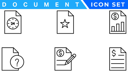 Poster - Document line icon set. Documents symbol collection. Different documents icons vector illustration