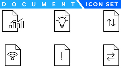 Poster - Document line icon set. Documents symbol collection. Different documents icons vector illustration