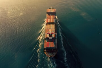 Poster - A large container ship sailing across the ocean