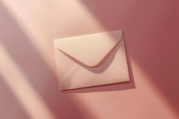 Poster - A single white envelope sits on top of a bright pink wall, ready to be read or delivered