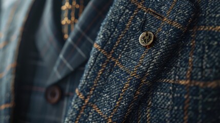 Poster - Close-up view of a jacket with a single button