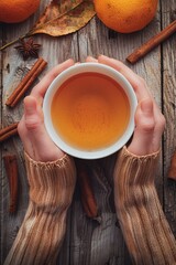 Poster - A person holding a cup of tea, perfect for coffee or tea break scenes