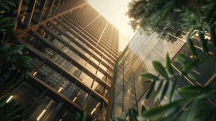 Poster - A high-rise building with numerous windows, perfect for use in architectural or urban landscape images