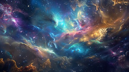 Wall Mural - Cosmic Dance of Color and Light