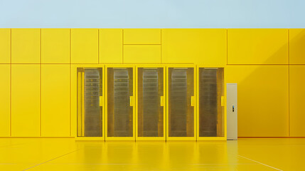 Poster - several server racks standing in front of a clean background