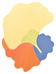 Sticker - Colorful abstract ginkgo leaves