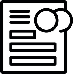 Poster - Simple black outline icon of a document with a speech bubble, perfect for representing communication, feedback, or online reviews