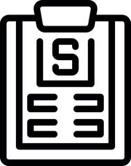 Poster - Line icon of a clipboard with a sales report, perfect for business and finance related projects