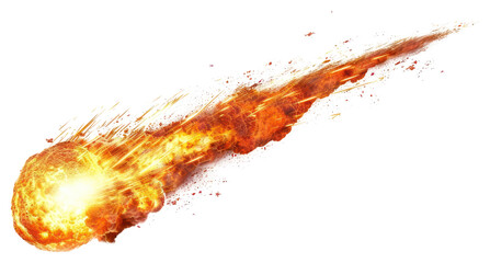 Poster - PNG  Fiery meteor streaking through space