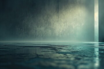 Poster - A person holds an umbrella while standing in the rain, providing protection from the weather