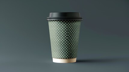 Poster - A cup of coffee sits on a table against a bright green background