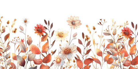 Sticker - PNG Autumn floral watercolor illustration