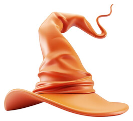 Poster - PNG Whimsical orange wizard hat illustration