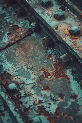 Poster - Close-up view of a rusted metal surface, perfect for industrial or mechanical background