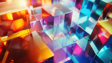 Poster - A pile of cubes stacked on top of each other, geometric shapes