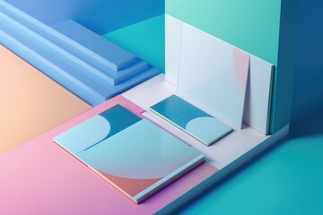 Poster - A pair of books resting on a table surface