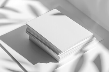 Aufkleber - A stack of white cards sits on a table, perfect for note-taking or writing