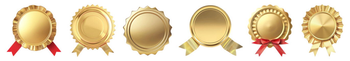 gold badge png cut out element set