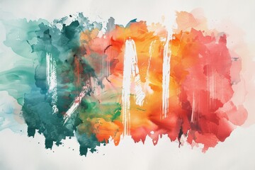 Poster - Abstract artwork on white background, featuring vibrant colors and shapes