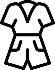 Poster - Simple black and white icon of overalls, useful for representing workwear