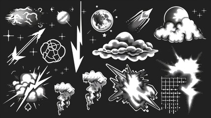 Poster - A collection of diverse items on a black surface, perfect for highlighting or contrasting with other elements