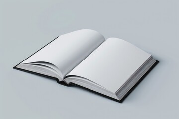 Aufkleber - A close-up of an open book with blank pages on a table, perfect for education or office scenes