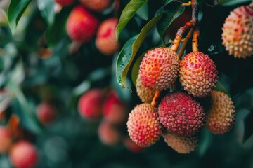 Poster - A colorful array of fruits suspended from the branches of a tree, ripe for the picking