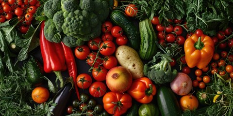 Poster - A colorful mix of fresh vegetables on display