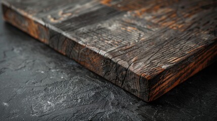 Poster - A wooden cutting board sits on top of a table, ready for use