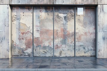 Poster - A modern building with many windows, possibly an office or residential complex