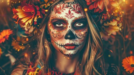 Wall Mural - portrait of a woman in a carnival mask