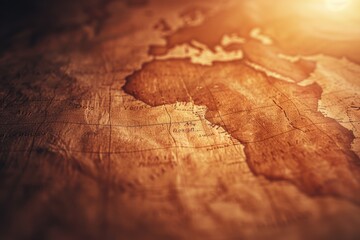 Poster - A detailed view of a map on a table surface