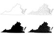 © Akhtar Ansari  - Virginia administrative map, Virginia outline and counties state map set - illustration version