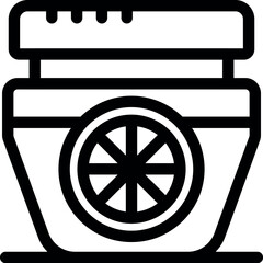 Poster - Citrus juicer machine squeezing juice from orange for breakfast