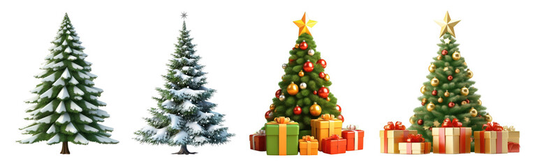 Christmas tree png cut out image set