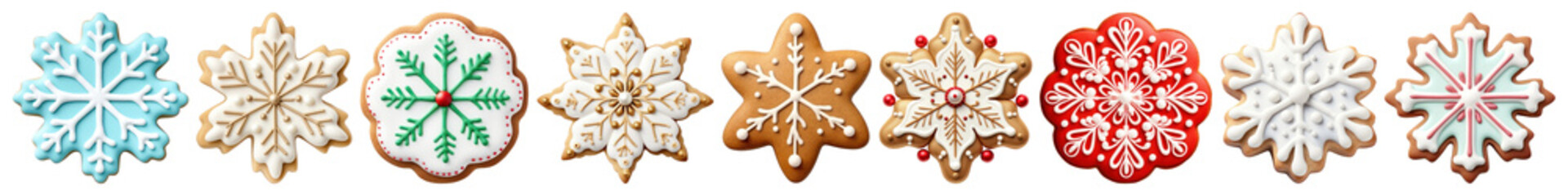 Wall Mural - 3d christmas cookies png element set on transparent background