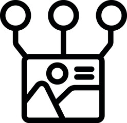 Poster - Simple icon of a digital image sharing platform showing online photo storage with three connections