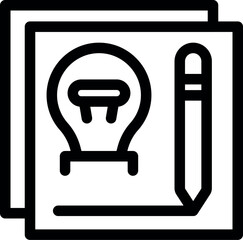 Poster - Light bulb representing idea writing on a paper with a pencil for a new project