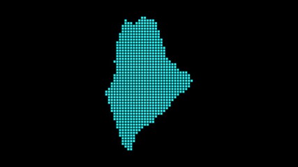 Wall Mural - Maine digital map. Map of Maine in dotted style. Shape of the us state filled with rectangles. Vibrant video.