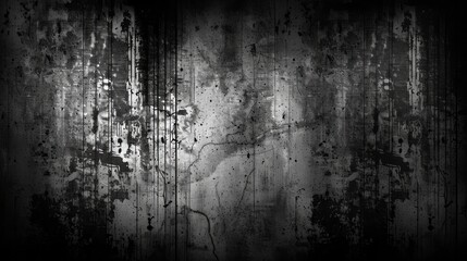 Poster - Black And White Abstract Grunge Wall Texture Close Up