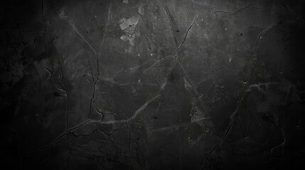 Poster - Closeup of Cracked Black Concrete Surface