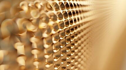 a gold colored surface with a pattern of squares and circles