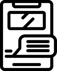 Poster - Smartphone showing chat bubble with text lines, online mobile messaging concept