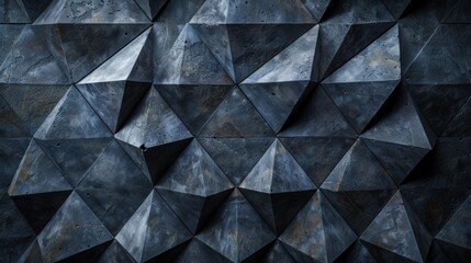 Poster - A geometric pattern of triangular shapes. AI.